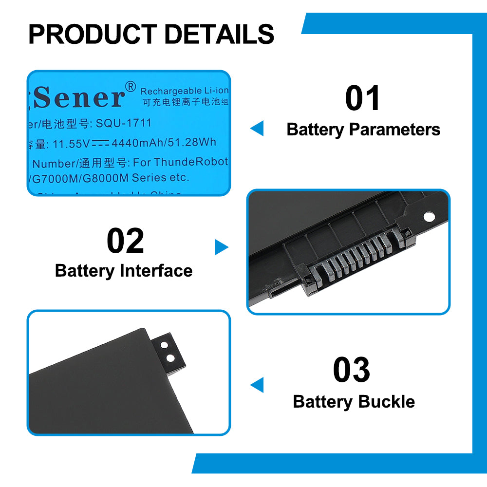 Thunderobot-SQU-1711-Laptop-Battery-4550mAh
