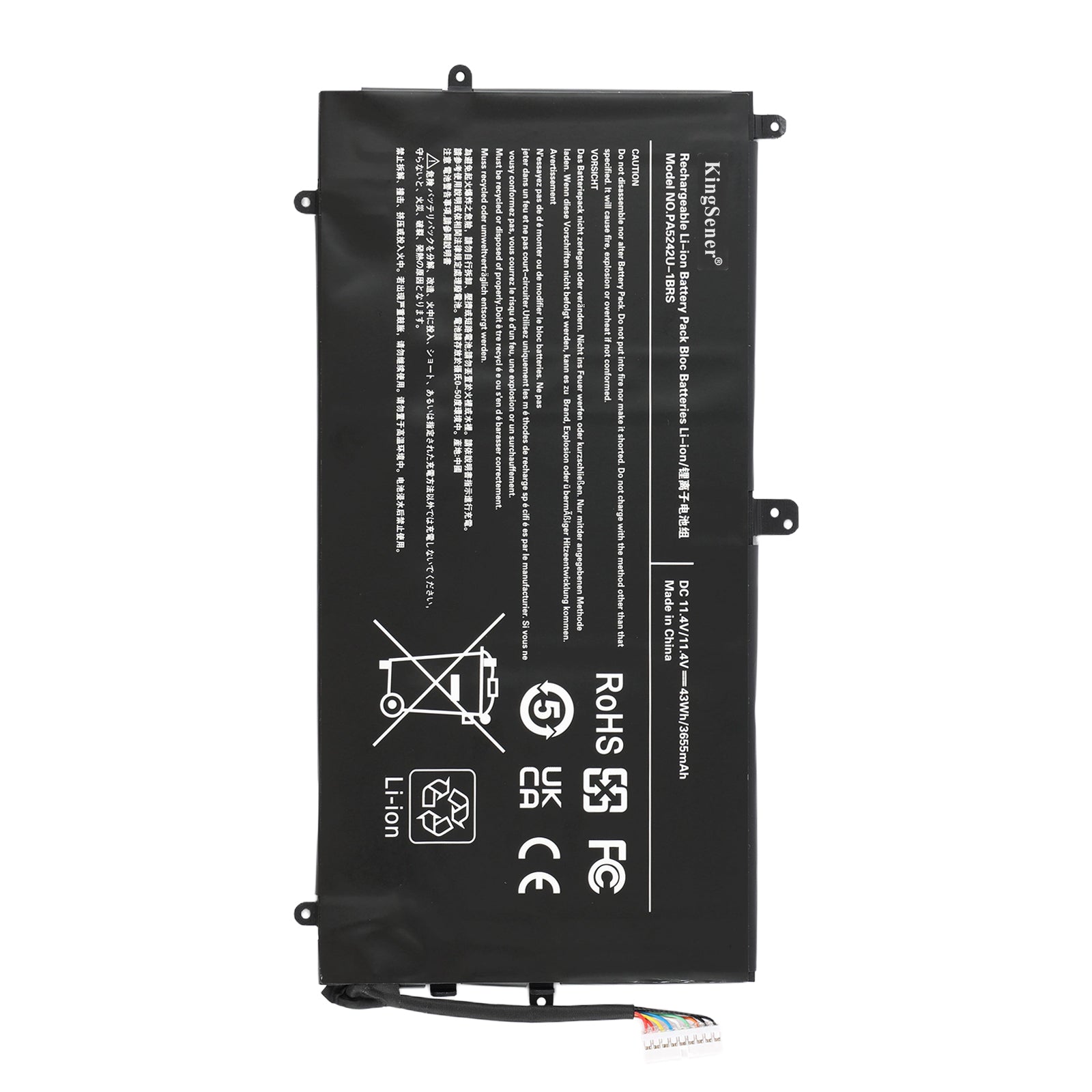 PA5242U-1BRS Laptop Battery for Toshiba Satellite Radius 12 - Front View on White