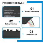 Xiaomi R10B01W replacement Li-polymer laptop battery 7.6V 37Wh specs with rainbow interface and metal buckle