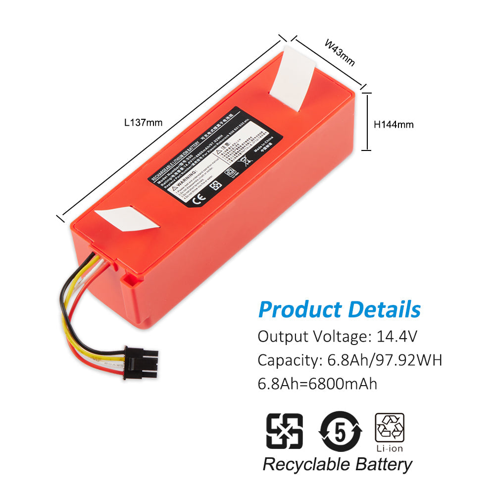 Xiaomi-S50-14.4V-6800mAh-Sweeping-Robot-Battery