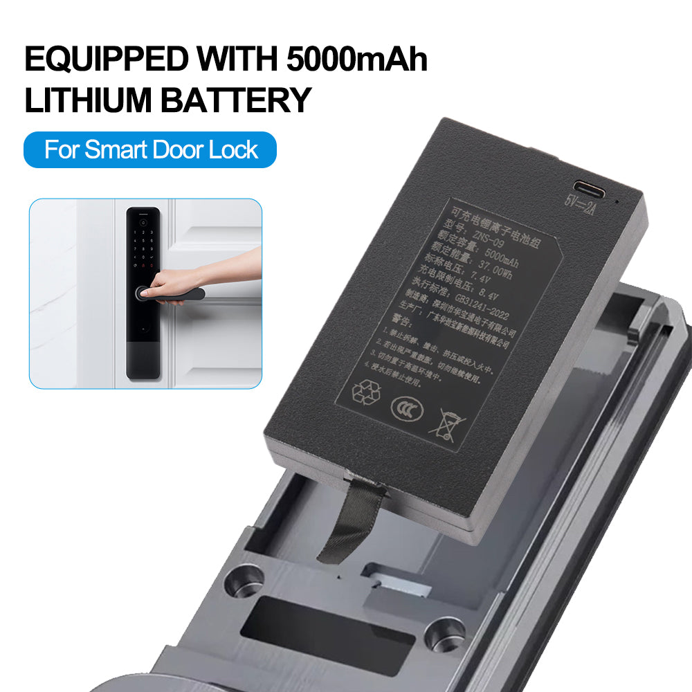 ZNS-09 5000mAh Replacement Battery For Smart Door Lock  - Equipped
 With 5000mah Lithium Battery