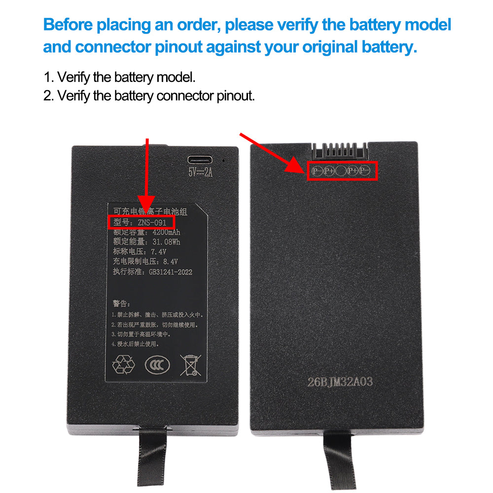 ZNS-091-7.4V-31.08Wh-Smart-Door-Lock-Battery