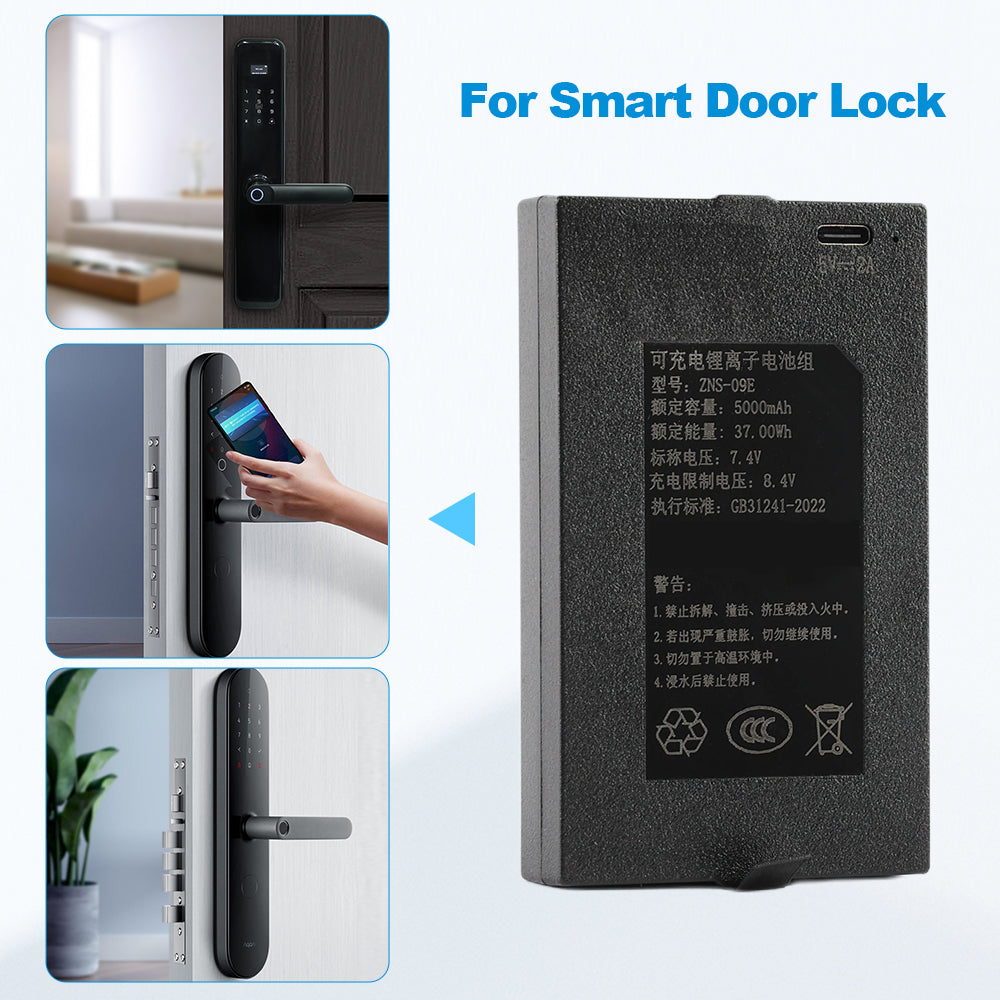 ZNS-09E-7.4V-5000mAh-Smart-Door-Lock-Battery