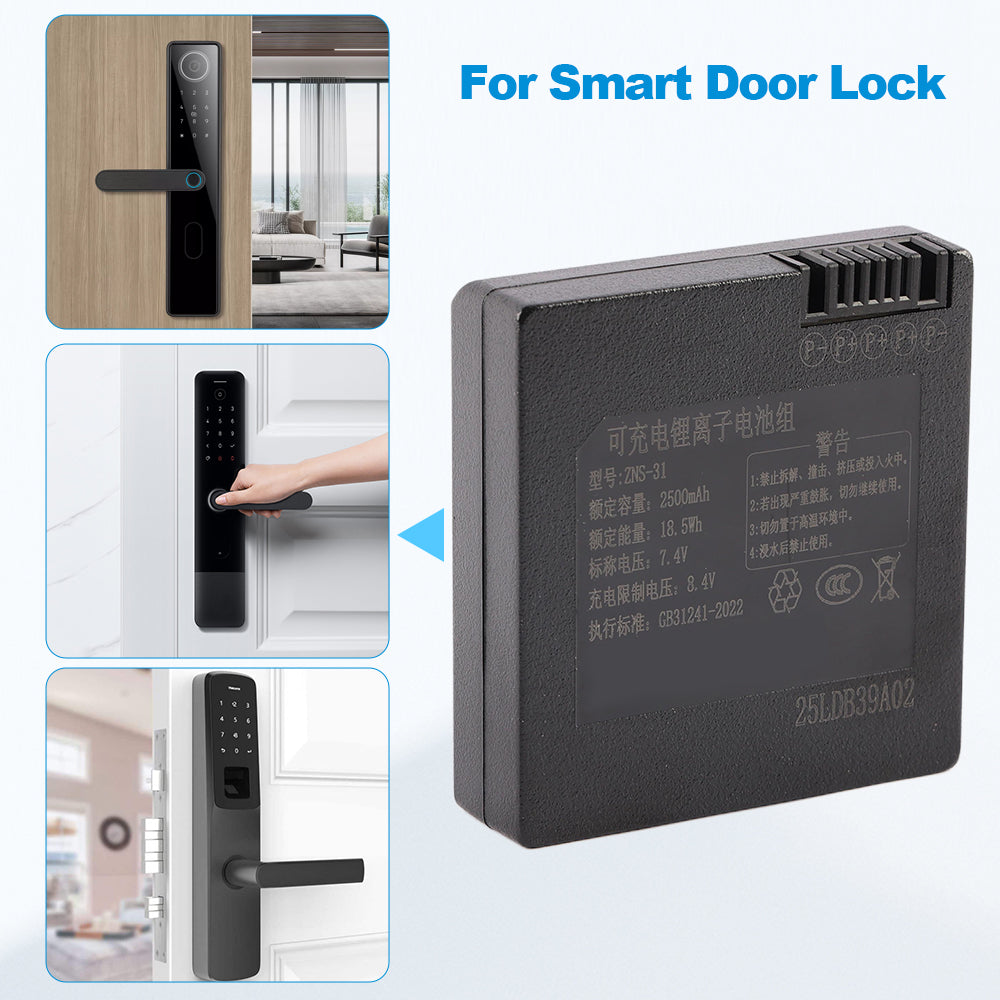 ZNS-31-7.4V-2500mAh-Smart-Door-Lock-Battery