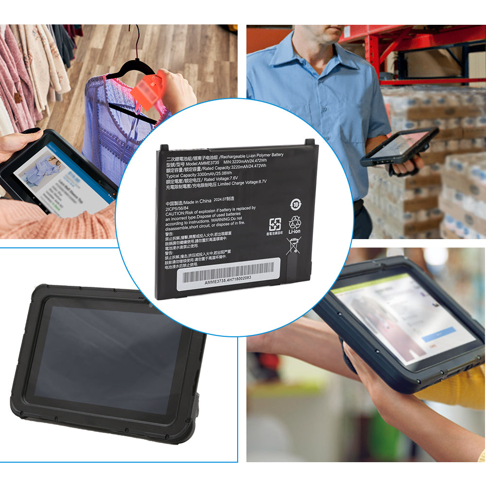 AMME3735 battery for Zebra Windows 8 inch ET51 ET56 tablet in retail and warehouse scenes