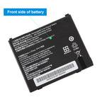 Front side of AMME3735 battery showing model label and Li-ion certification markings