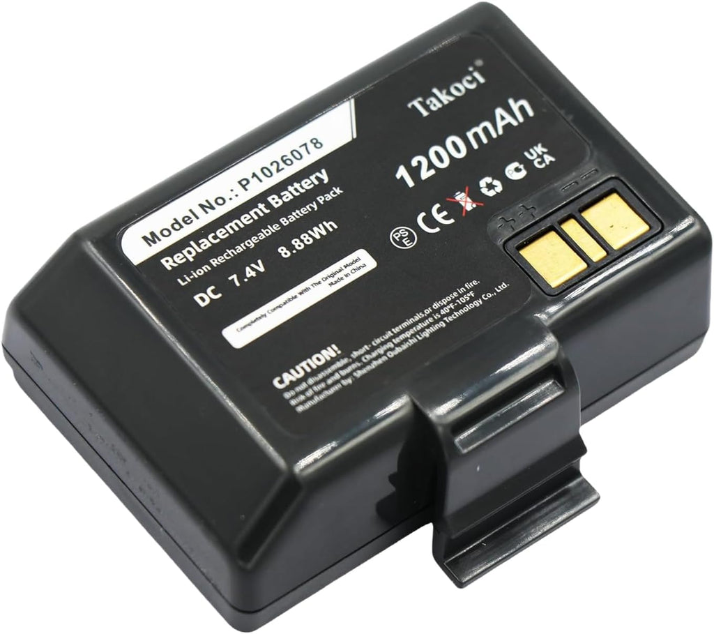 P1026078 Replacement Battery For Zebra EZ320 Printer 1200mAh 8.88Wh
