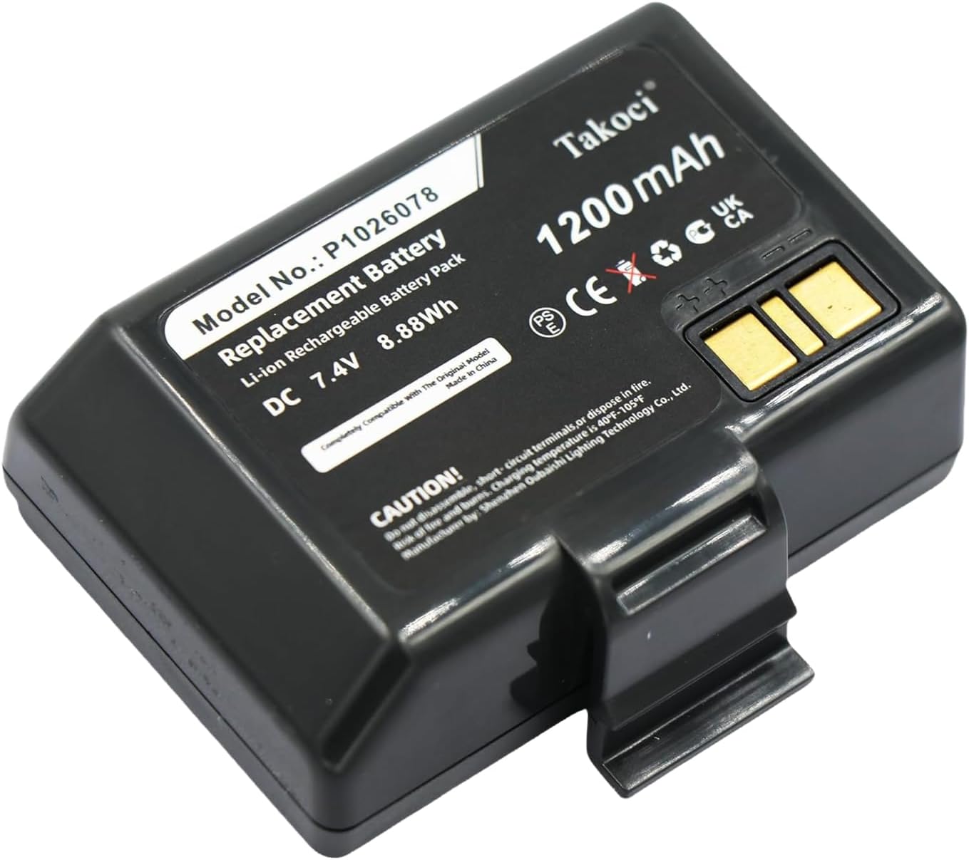 P1026078 Replacement Battery For Zebra EZ320 Printer 1200mAh 8.88Wh