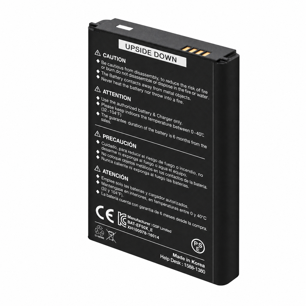 BLUEBIRD BAT-EF50X_E battery product detail on a pure white background