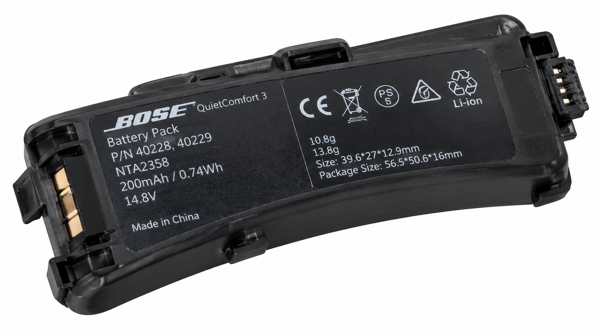 BOSE QC3 battery angled product view