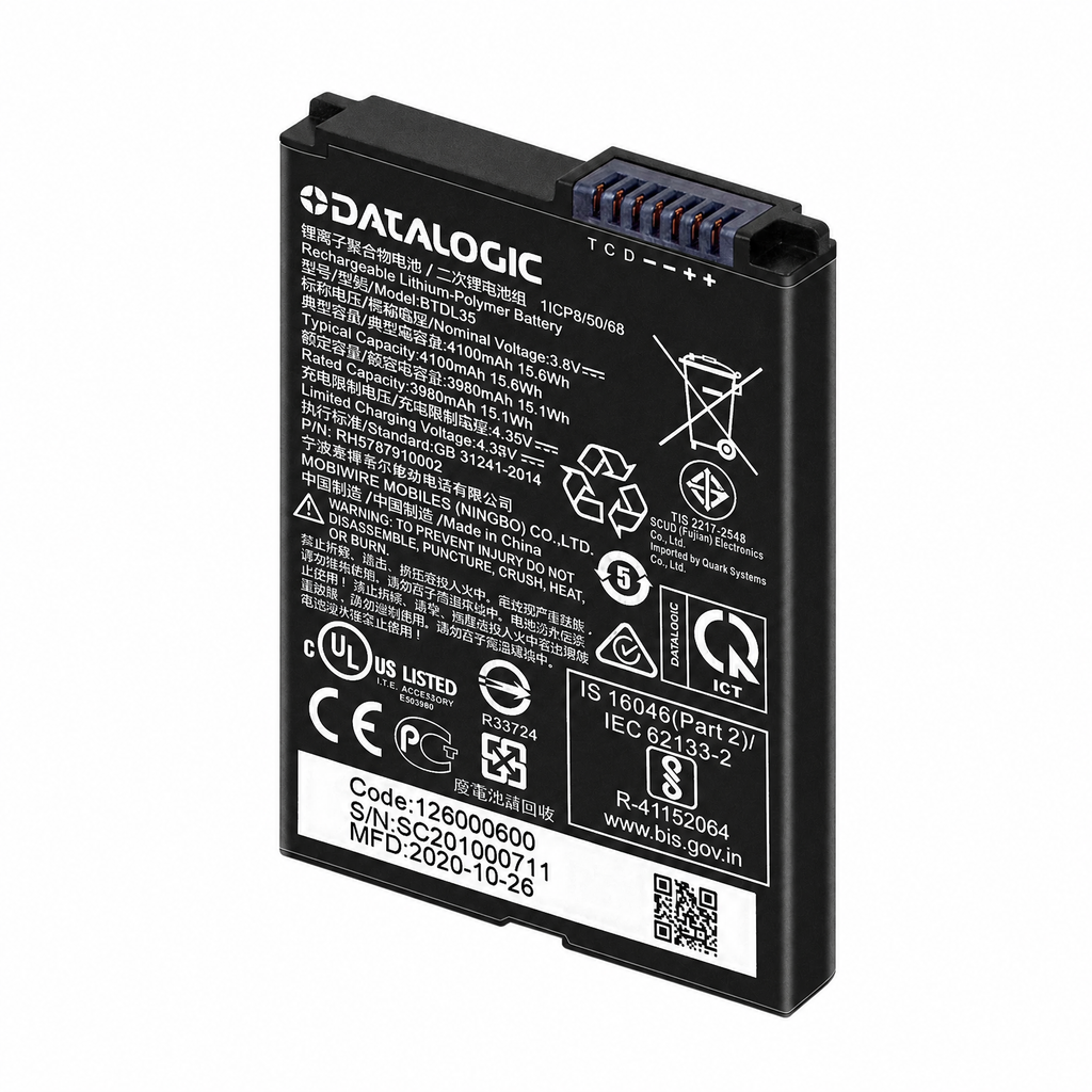 BTDL35 battery for DM88 and memor 10 product detail on a pure white background
