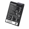 Datalogic BTDL35-DM88 MEMOR10 rechargeable lithium-polymer battery with printed specifications and visible contact terminals on a pure white background.