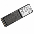 Keyence BT-B5 3350mAh rechargeable lithium-ion battery with printed certification labels and exposed contacts on a pure white background.