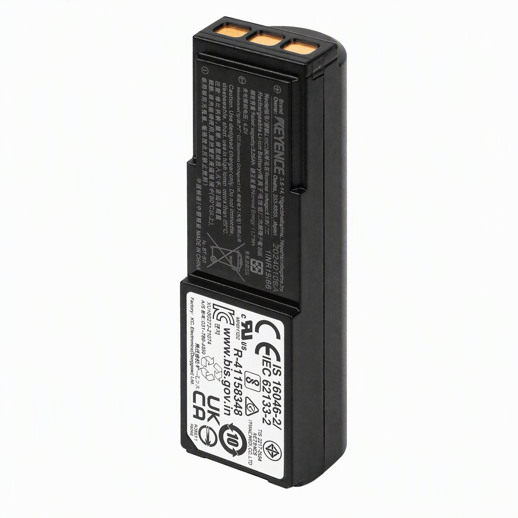 Keyence BT-B5 battery product detail on a pure white background