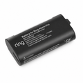 Ring Alarm Pro 5E42E9 rechargeable lithium-ion battery pack on a pure white background, with printed model, voltage, capacity, energy, and safety markings visible.