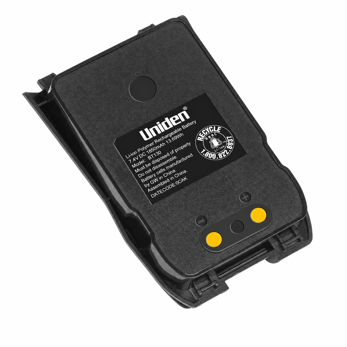 Uniden BT130 battery product detail on a pure white background