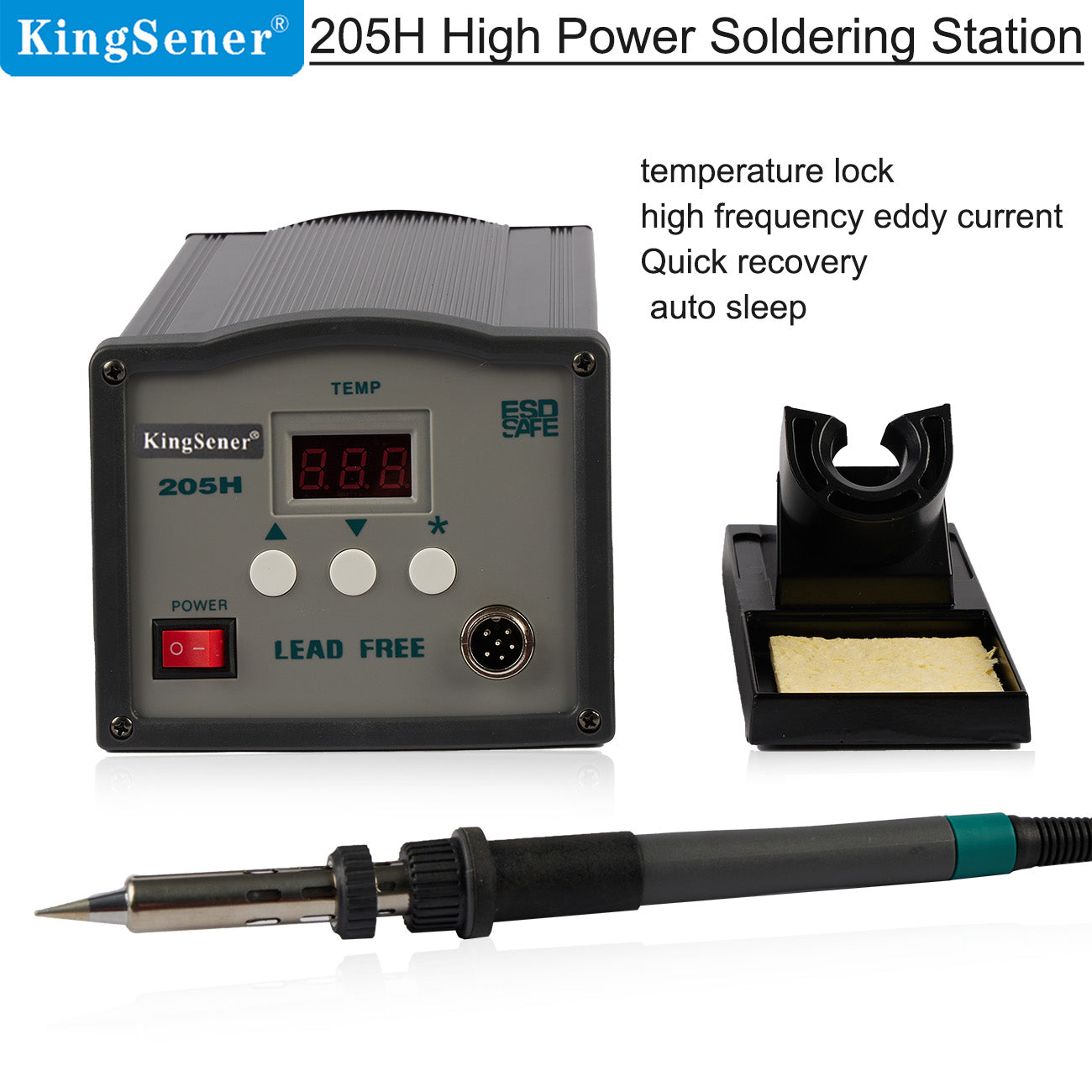 KingSener 150W 220V Wired Electric Adjustable High Power High Power Constant Temperature Desoldering Soldering Iron Kit