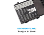 Dell-Alienware-2F8K3-laptop-battery-86WH
