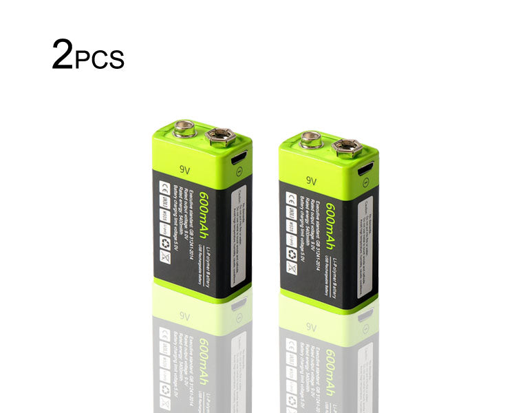 KingSener 9V 400mAh USB Rechargeable 6F22 Battery For Walkie-Talkie Thermometry Gun Smoke Detector Security Detector