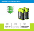 KingSener 9V 400mAh USB Rechargeable 6F22 Battery For Walkie-Talkie Thermometry Gun Smoke Detector Security Detector