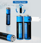 KingSener 2PCS/Lot 1.5V AA 1200mAh li-polymer li-po USB rechargeable battery lithium li-ion usb battery USB cable pack