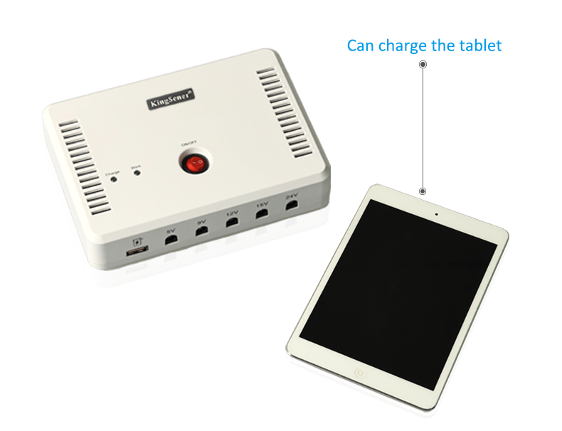 Kingsener SK616 Mini Portable UPS with 5V/9V/12V/15V/24V DC Interface & USB Port Max 24W 2A Current Output & 13200mAh Lithium Battery For Travel And Camping Field work