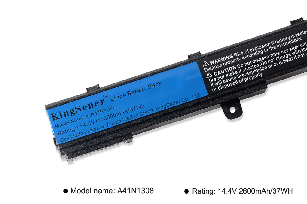 KingSener A41N1308 Battery For ASUS X451 X551 X451C X451CA X551C X551CA X551M Series A31N1319 A31LJ91 X45LI9C 14.4V 37WH