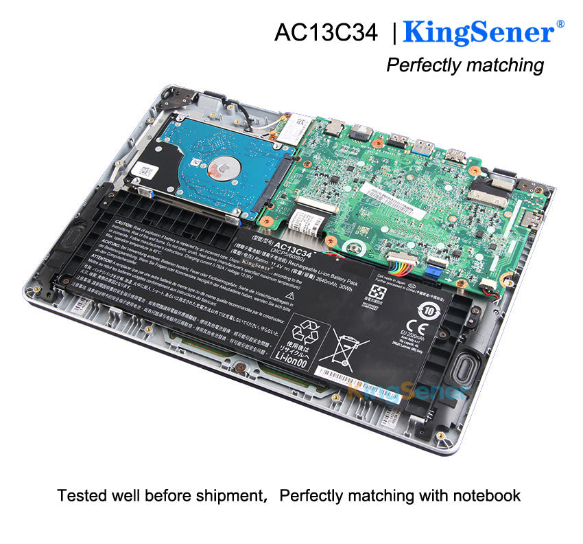 KingSener AC13C34 Laptop-Akku für Acer Aspire V5-122P V5-132 E3-111 E3-112 ES1-111M MS237 KT.00303.005 11,4 V 2640 mAh/30 WH