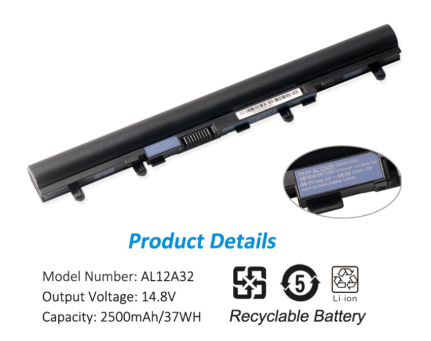 KingSener AL12A32 Laptop Battery for Acer Aspire V5 V5-471G V5-571G V5-431G V5-531G V5-551G E1-532 P255-MG AL12A72 4ICR17/65