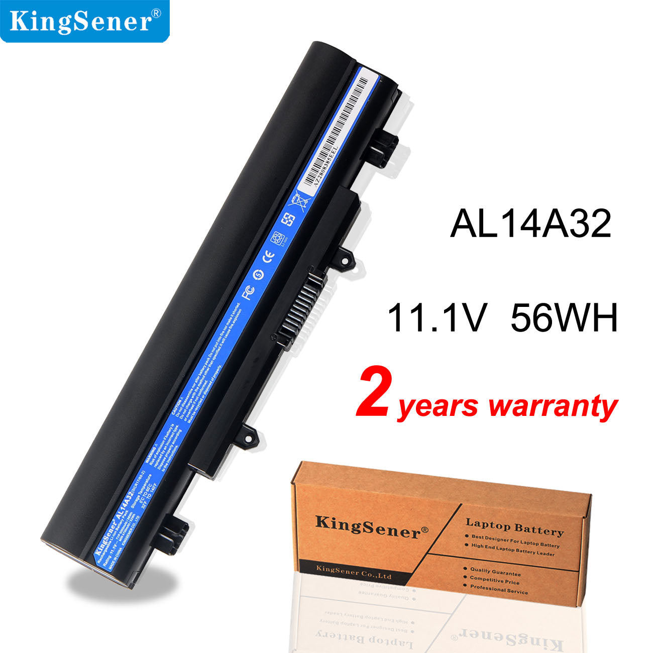 KingSener New AL14A32 Laptop Battery For Acer E14 E15 E5-411 E5-421 E5-471 E5-511 E5-551 E5-572 V3-572 AL14A32  11.1V  56WH