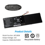 AP13B3K Battery for Acer Aspire V5 V7 R7 M5-583P V5-572G V5-573G 53WH