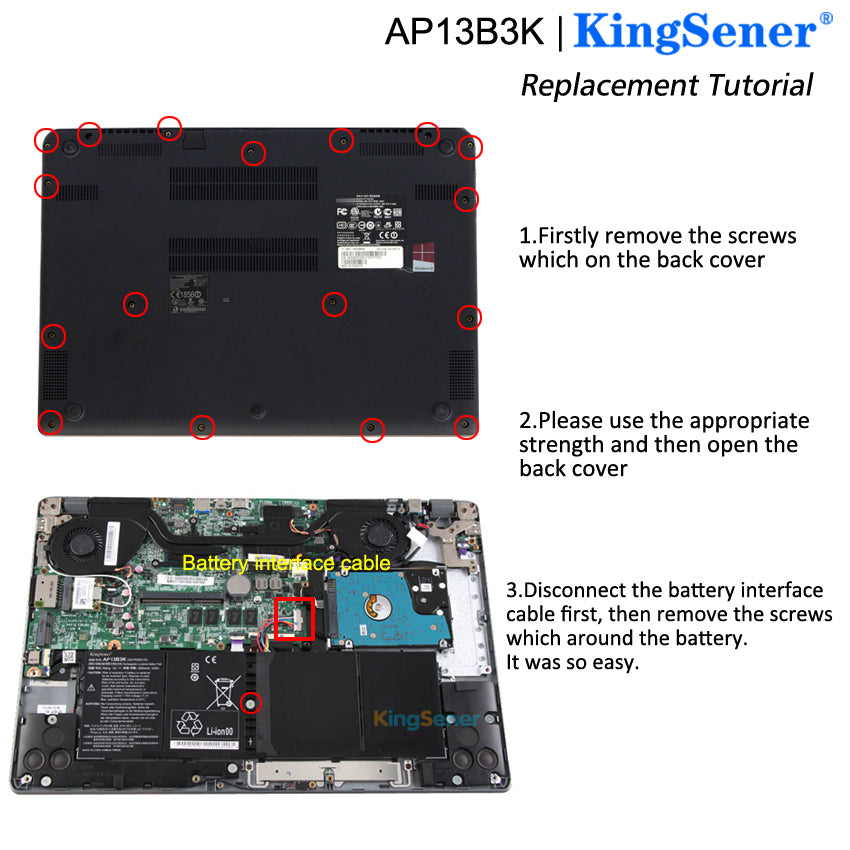 AP13B3K Battery for Acer Aspire V5 V7 R7 M5-583P V5-572G V5-573G 53WH