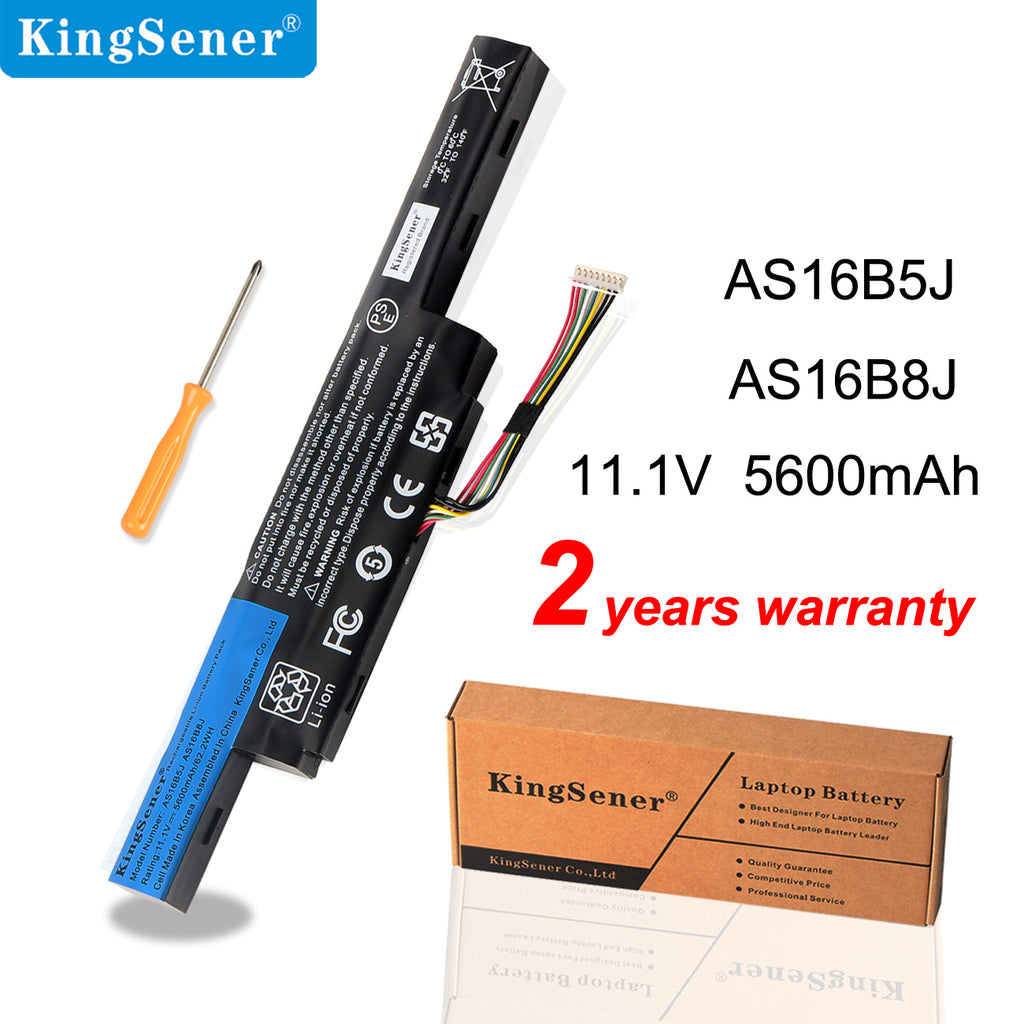 KingSener AS16B5J AS16B8J Laptop Battery for Acer Aspire E5-575G-53VG 3ICR19/66-2 5600mAh/61.3WH
