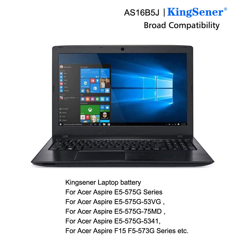 KingSener AS16B5J AS16B8J Laptop Battery for Acer Aspire E5-575G-53VG 3ICR19/66-2 5600mAh/61.3WH