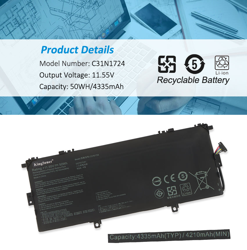 ASUS-ZenBook-50WH-4335mAh-C31N1724-Laptop-Battery