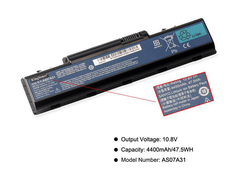 AS07A31  Battery for Acer Aspire 2930G 4740G 5738G 4930 5735 5740 AS07A32 AS07A41 AS07A42 AS07A51 AS07A52 | KingSener