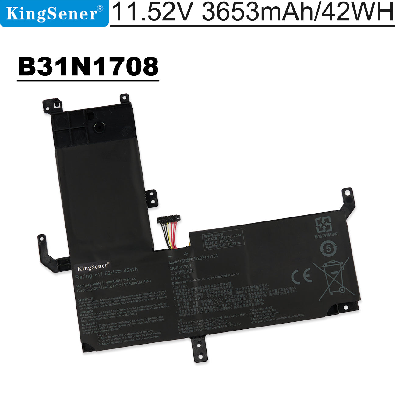 ASUS VivoBook Flip 15 TP510 TP510UA TP510UF Battery B31N1708 ...