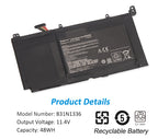 KingSener B31N1336 C31-S551 Laptop Battery for ASUS VivoBook S551 S551LB S551LA R553L R553LN R553LF K551LN V551 V551LA