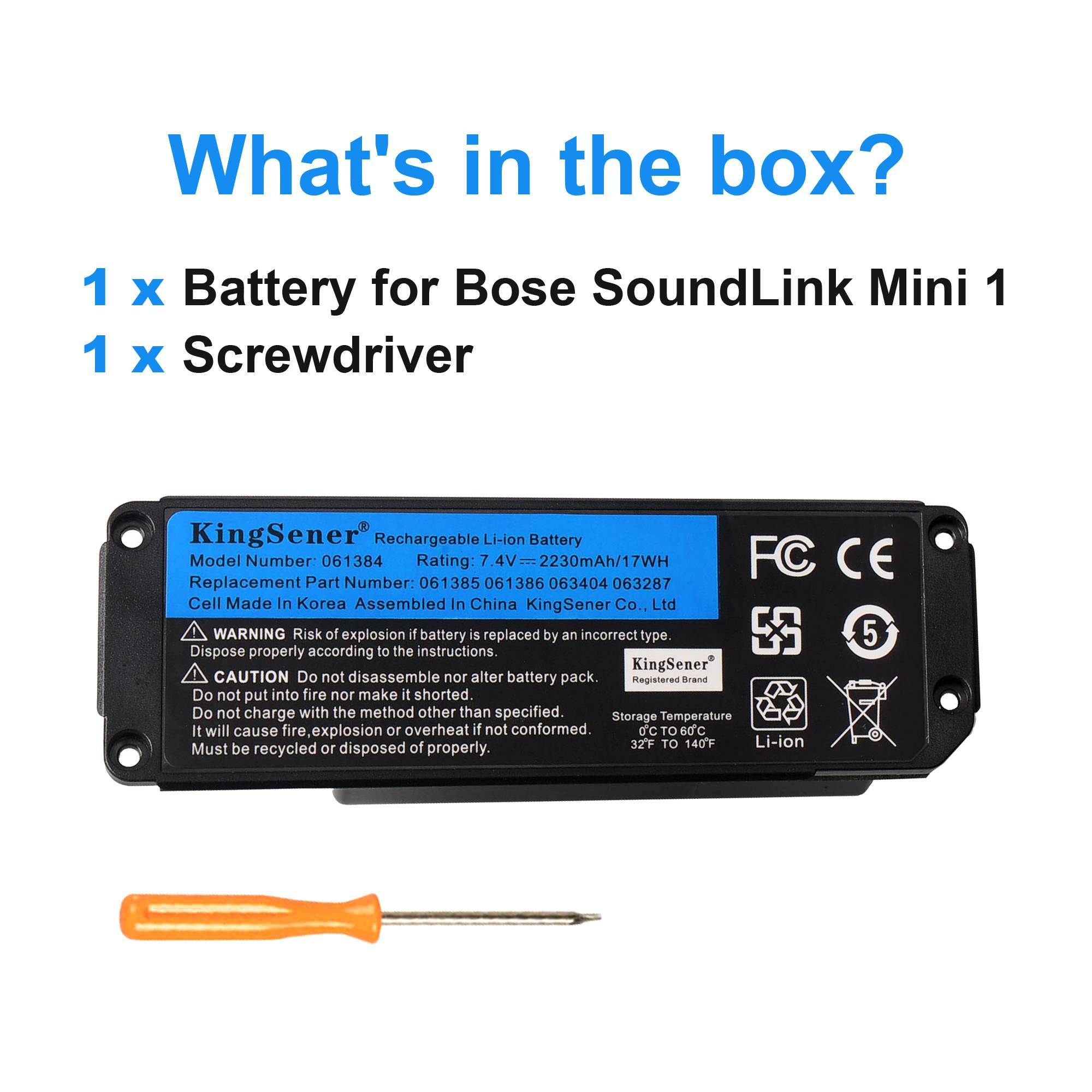 Batteria Di Ricambio 7.4V 2230mAh Per Bose SoundLink Mini Bluetooth Speaker I E II - Compatibile 061384 061385 061386