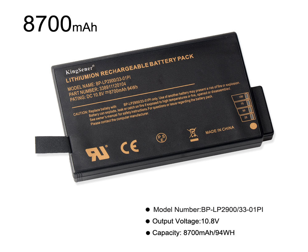 KingSener BP-LP2900/33-01PI Laptop Battery For Getac X500 V100 V1010 V200 M230 338911120104 BP-LC2600/33-01S1