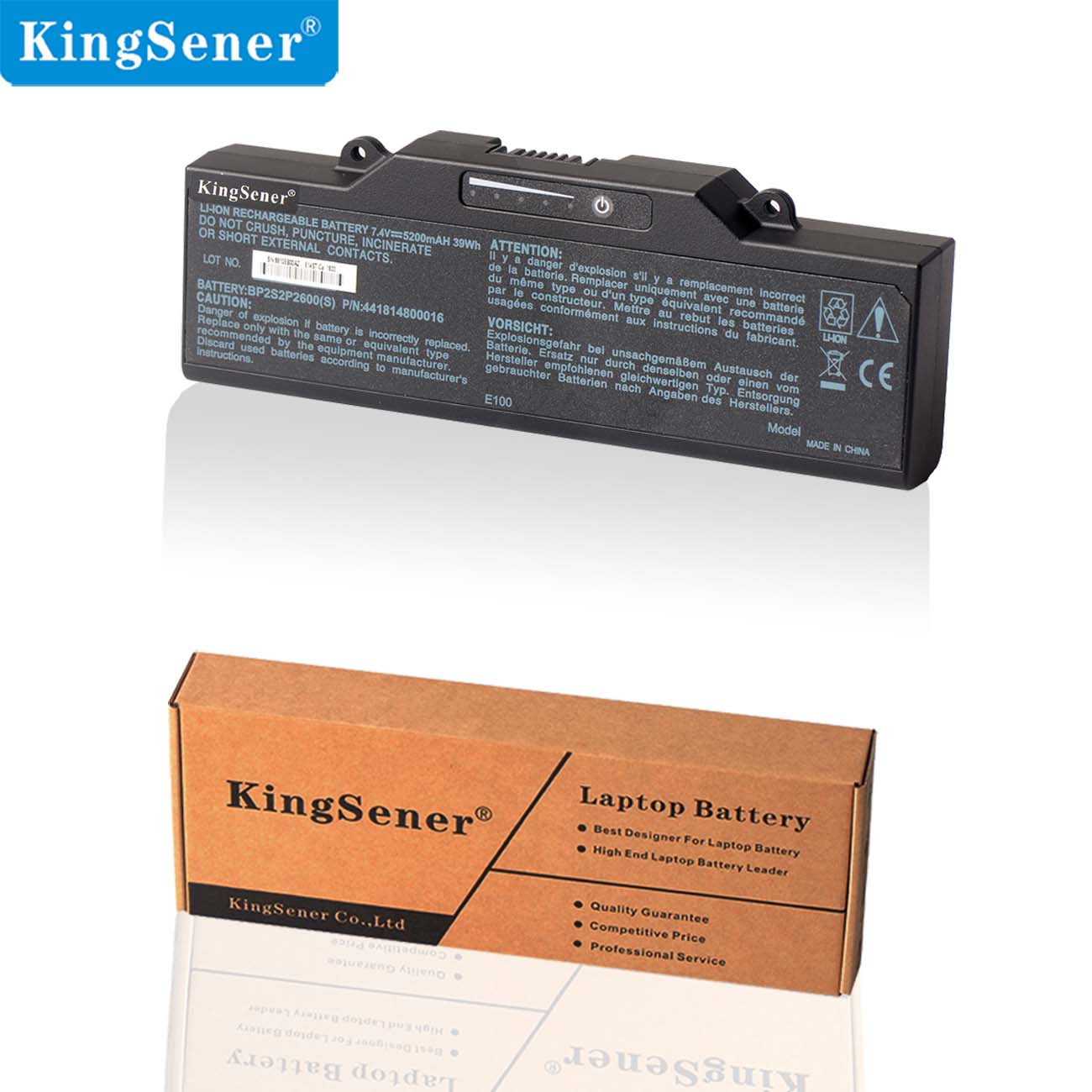 KingSener BP2S2P2600(S) Laptop Battery For Getac E100 Notebook Battery BP2S2P2600(S) P/N:441814800016 BP2S2P2050(S)(P)
