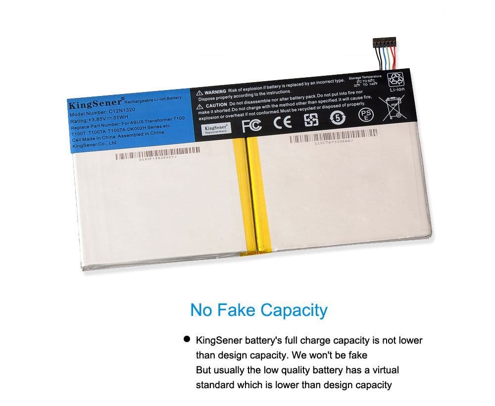 Batería nueva KingSener C12N1320 para ASUS Transformer Book T100, T100T, T100TA, T100TA-C1, 3,85 V, 31 Wh