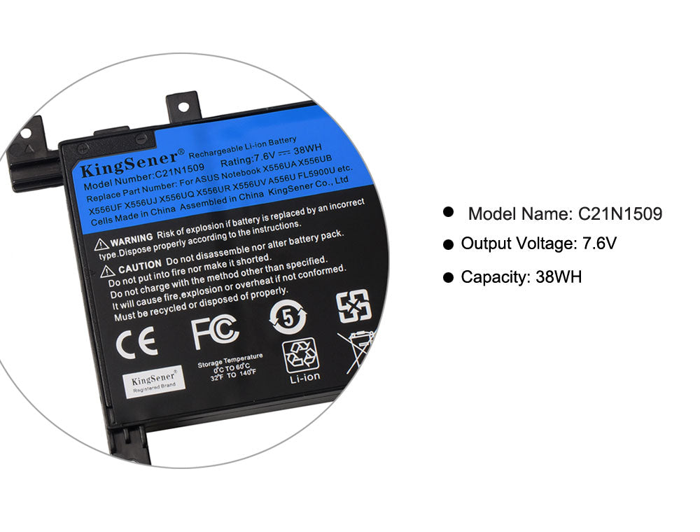 KingSener C21N1509 Laptop Battery for ASUS X556UA X556UB X556UF X556UJ X556UR X556UV A556U F556UA K556U K556UA