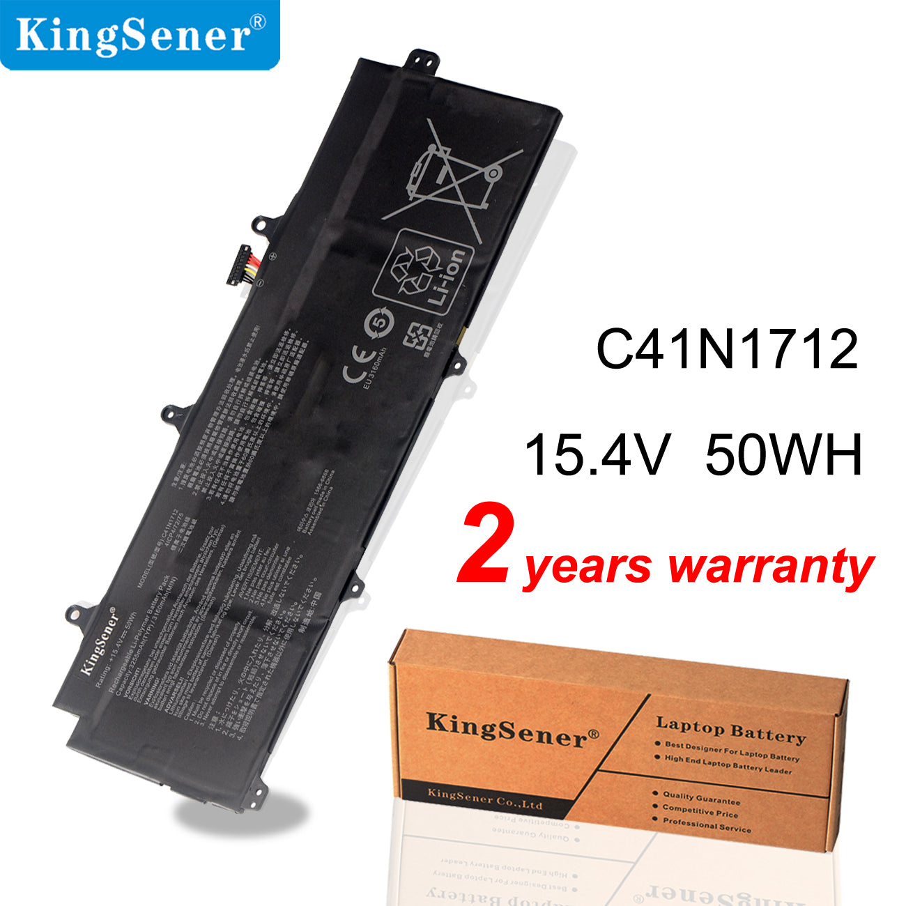 Batterie pour ordinateur portable Kingsener C41N1712 compatible avec ASUS Zephyrus GX501, GX501Vl, GX501GI, GX501G, GX501GM, GX501GS, GX501VSK et GX501VS-XS71