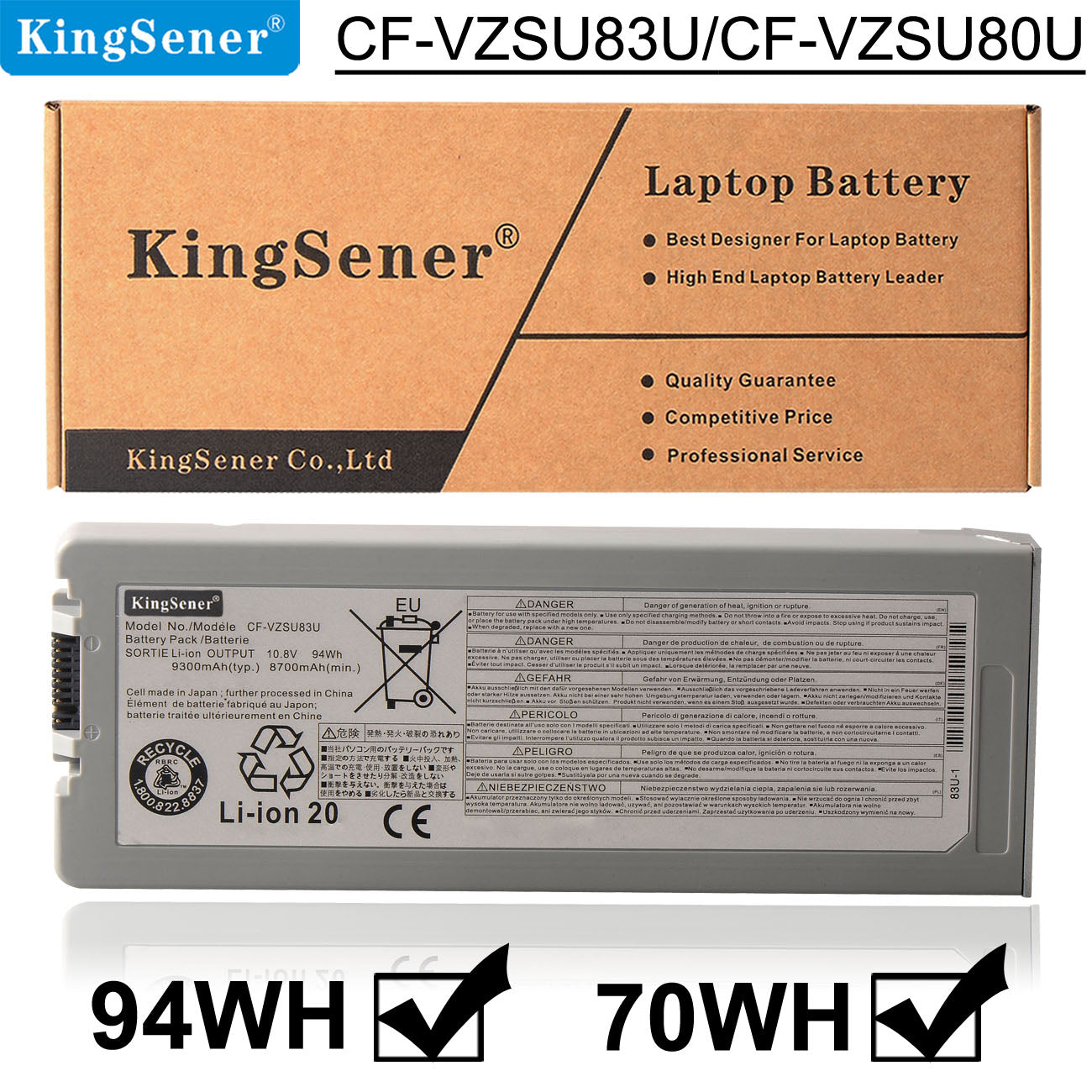 Kingsener CF-VZSU80U Laptop Battery For Panasonic Toughbook CF-C2 CF-VZSU82U CF-VZSU83U Series