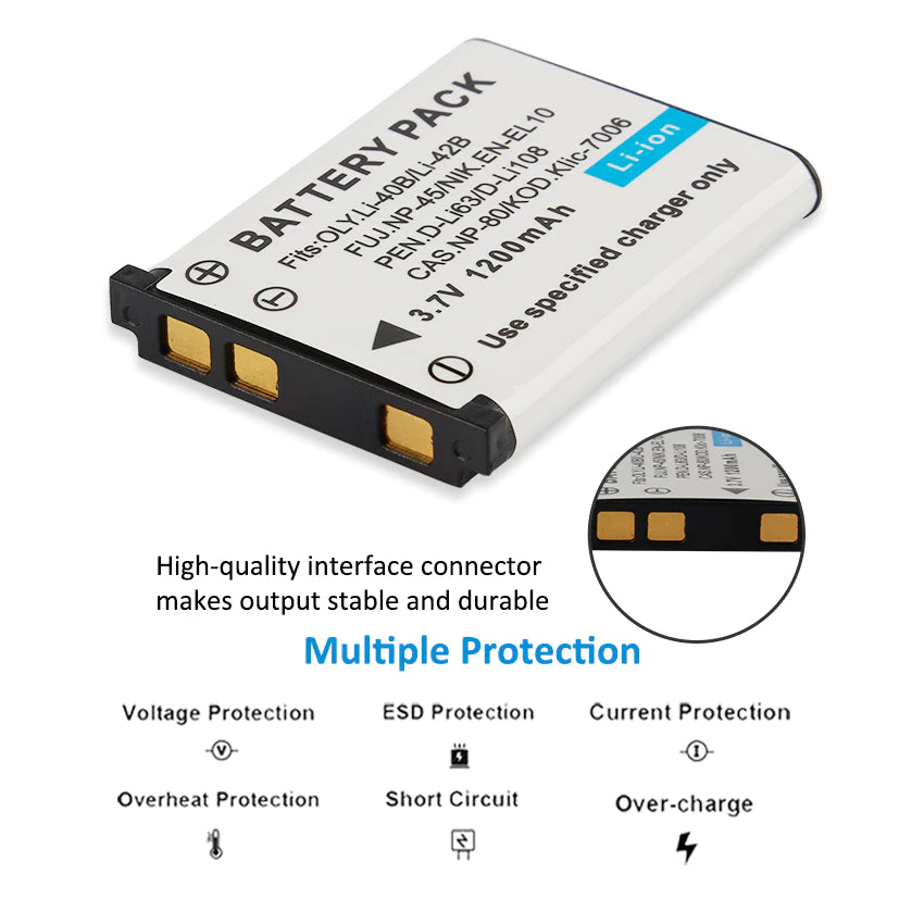 Camera-Battery-Li-42B-1200mAh