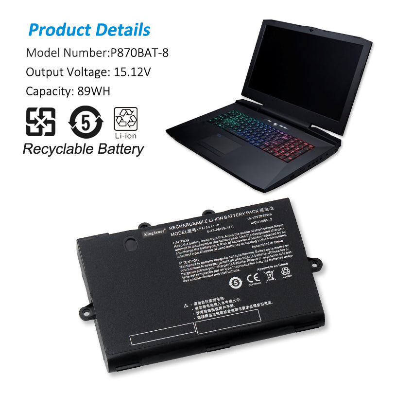 Clevo-P870BAT-8-89WH-Laptop-Battery