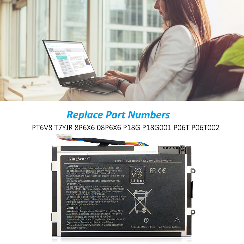 DELL-Alienware-PT6V8-Laptop-Battery-63WH