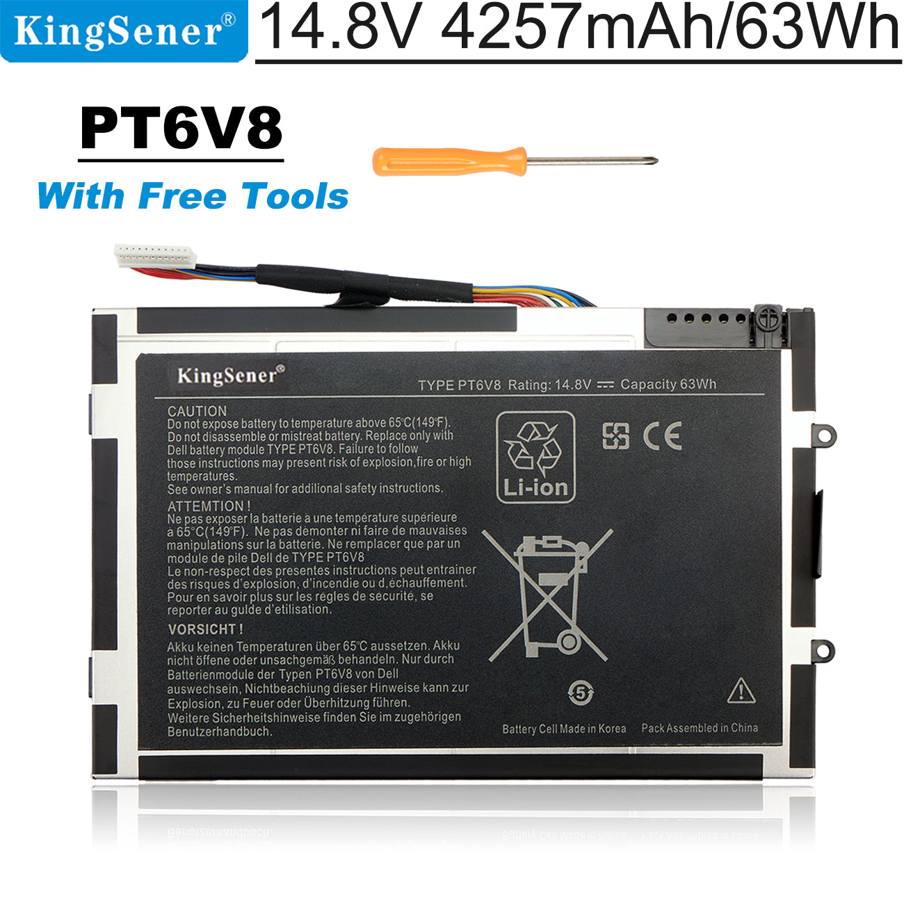 DELL-Alienware-PT6V8-Laptop-Battery-63WH