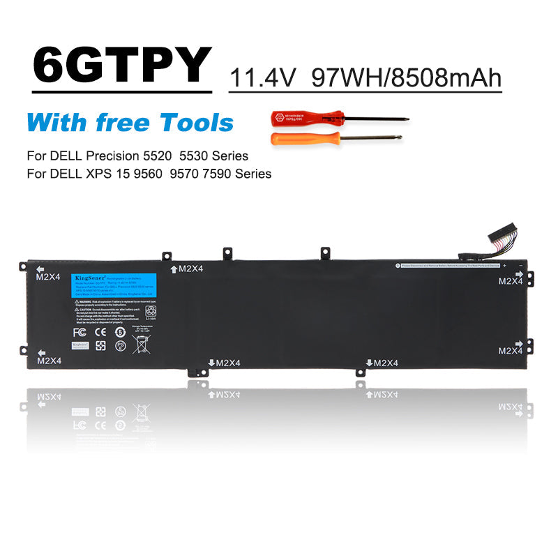 Kingsener H5H20 Laptop Battery Replacement For DELL XPS 15 9560 9570 15-9560-D1845 Precision M5520 5530 62MJV M7R96 05041C 5D91C 11.4V 56Wh